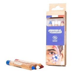 Kit 3 crayons de maquillage bio enfants Bleu Blanc Rouge de Namaki