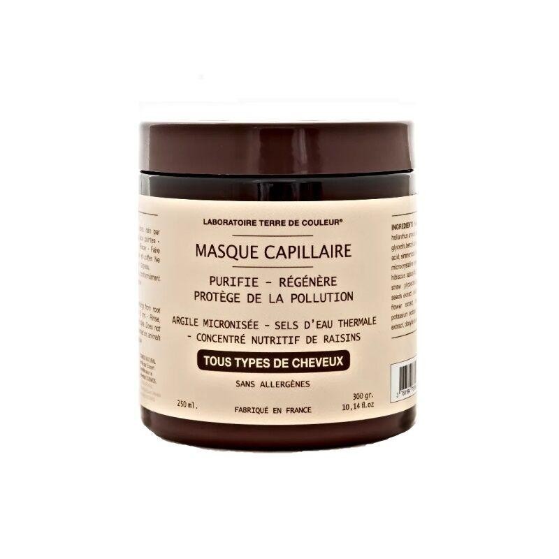 Masque capillaire purifiant bio en gélules pour détoxifier et revitaliser les cheveux de Terre de Couleur.