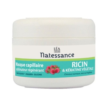 Masque capillaire Natessance Ricin and Kératine végétale 5 ml pour cheveux abîmés