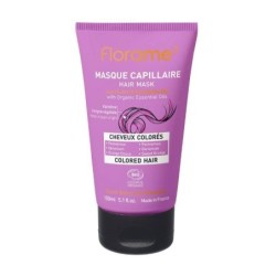 Masque cheveux colorés bio Florame - hydrate et protège les cheveux colorés tout en apportant brillance et parfum floral.