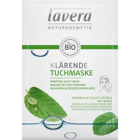 Masque en tissu purifiant bio Lavera
