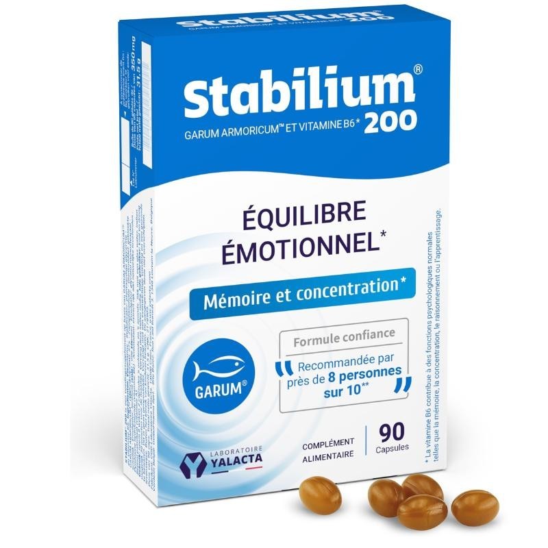 Stabilium 200 de Yalacta - Complément pour mémoire et équilibre émotionnel