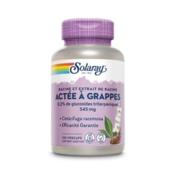 Complément alimentaire Actée à grappes Cimicifuga Racemosa 545mg 120 capsules Solaray pour le confort durant la ménopause.