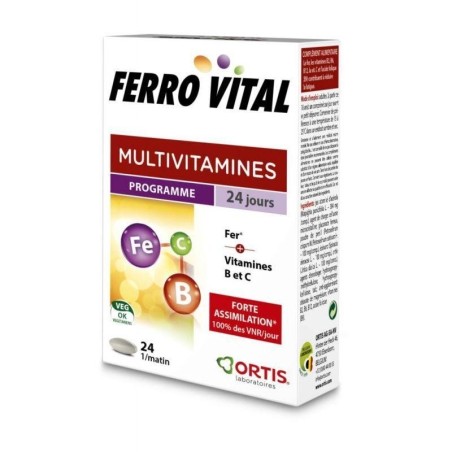 Ferro Vital comprimés d'Ortis - complément naturel pour l'assimilation du fer et le bien-être des enfants
