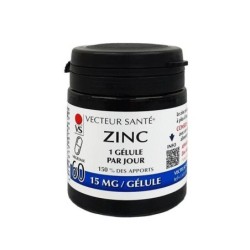 Complément alimentaire Zinc 15 mg Vecteur Santé pour immunité et beauté de la peau