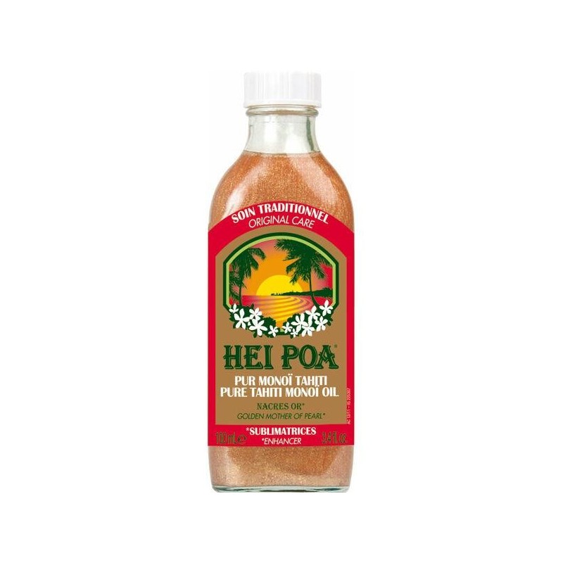 Monoï pur de Tahiti Nacres Or Hei Poa