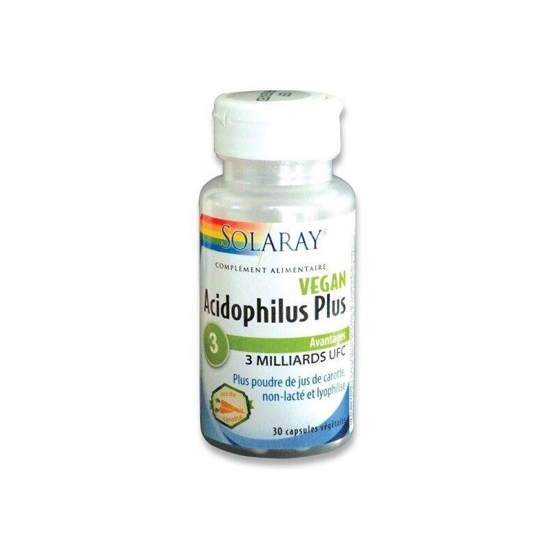 Acidophilus Plus non lacté Vegan de Solaray