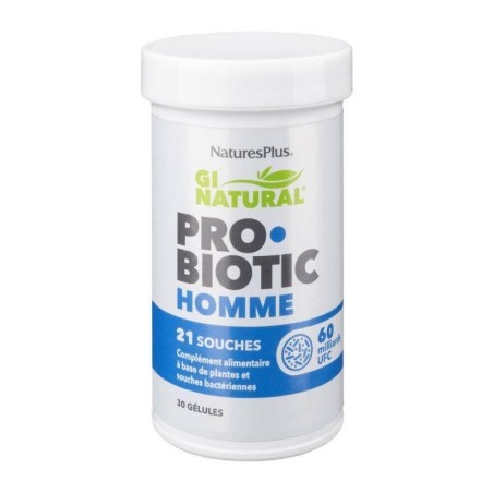 Probiotic Homme de Nature's Plus - Complément pour le bien-être masculin et la santé intestinale