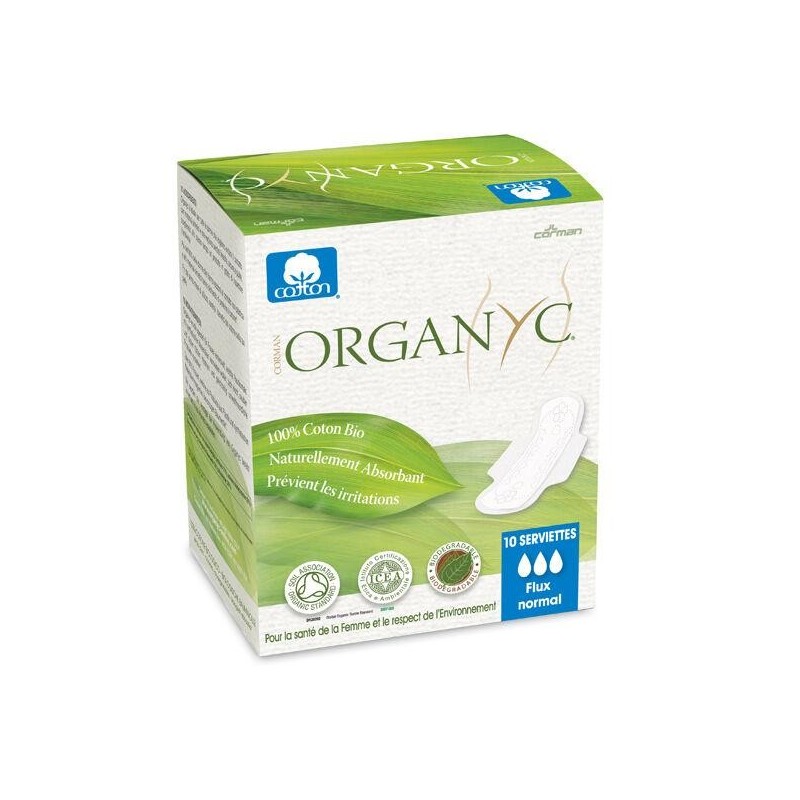 Serviettes ultra fines à ailettes Organyc