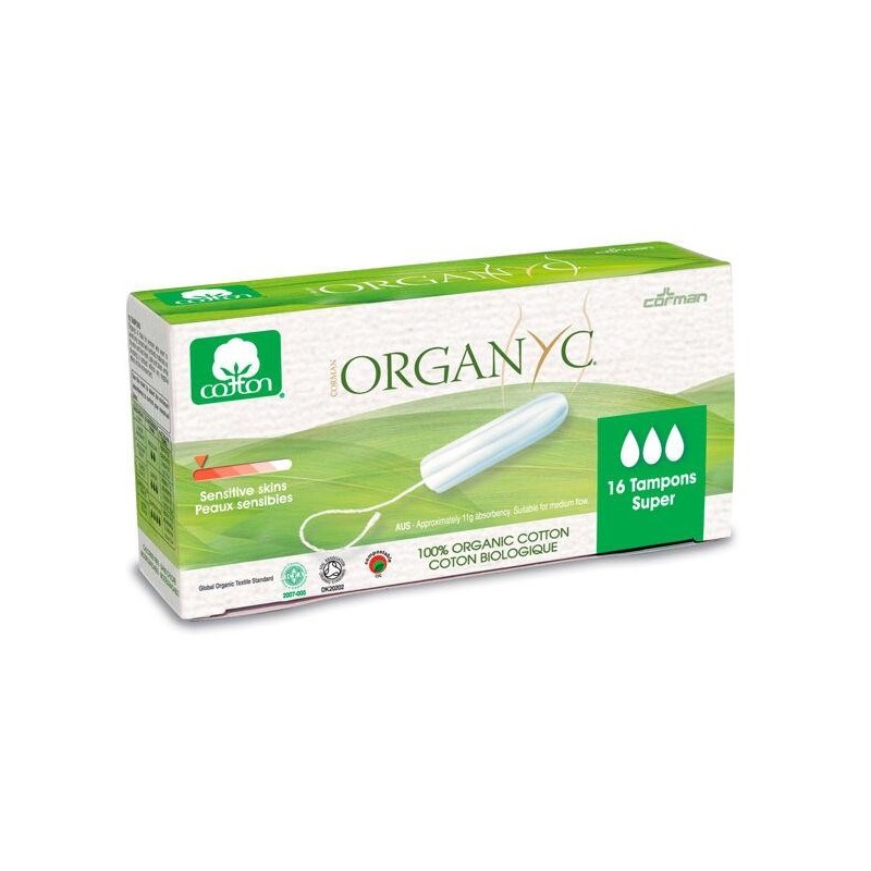 Tampons sans applicateur Organyc en coton biologique