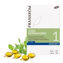 Capsules bio aux huiles essentielles d'origan et citron pour renforcer les voies respiratoires - Pranarom