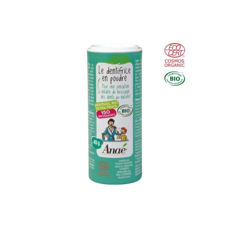 Dentifrice en poudre goût Menthol