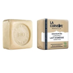 Savon Douceur Bio au lait d'ânesse de La Corvette pour une hydratation douce et naturelle.