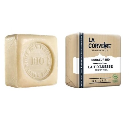 Savon Douceur Bio au lait d'ânesse de La Corvette pour une hydratation douce et naturelle.