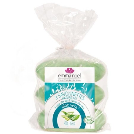 3 Savonnettes Aloe Vera bio Emma Noël
