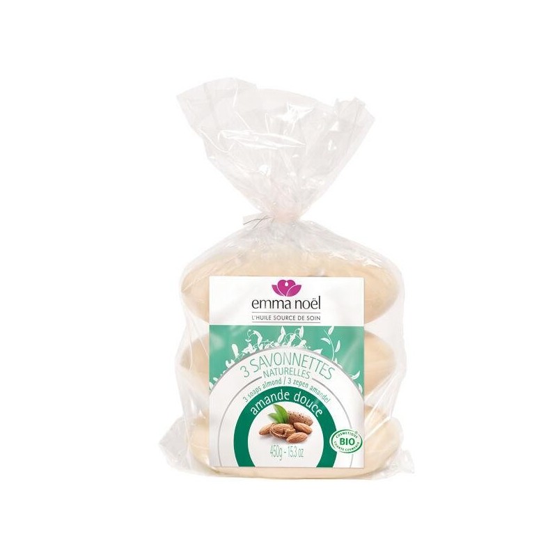 3 Savonnettes Amande douce bio d'Emma Noël