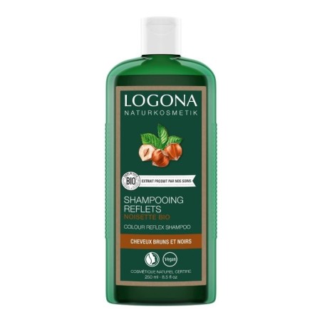 Shampooing reflets noisette de Logona pour cheveux bruns et colorés