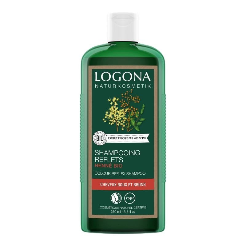 Shampooing reflets henné bio de Logona pour cheveux cuivrés