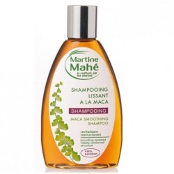 Shampoing lissant à la maca Martine Mahé pour des cheveux soyeux et disciplinés.