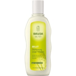 Shampoing usage fréquent au millet de Weleda pour des cheveux brillants et doux.
