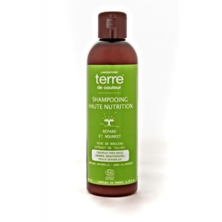 Shampooing haute nutrition bio de Terre de Couleur pour cheveux secs
