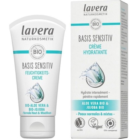 Crème hydratante bio Aloe et Jojoba de Lavera pour une peau douce