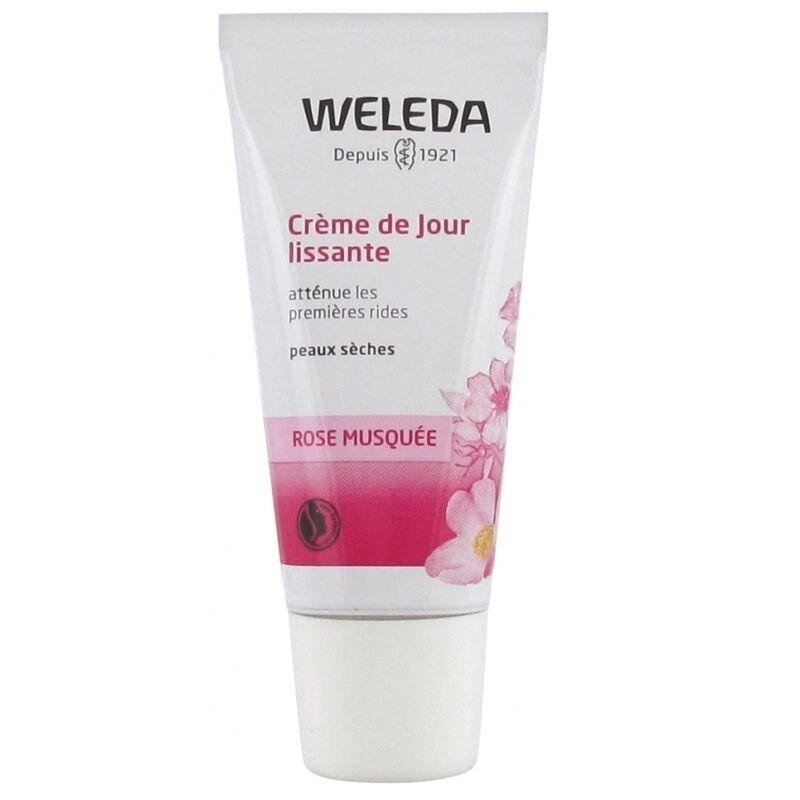 Crème de jour lissante bio Weleda à la rose musquée 750 ml pour peaux sèches