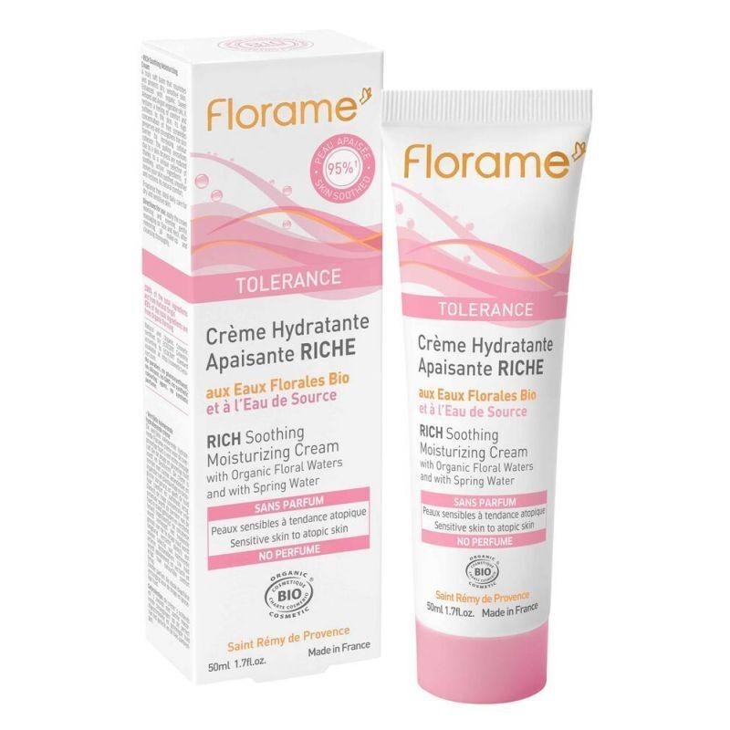Crème hydratante apaisante riche bio Florame 200 ml pour peaux sèches et sensibles