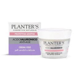 Crème visage anti-âge protectrice acide hyaluronique pour peau sensible et hydratation optimale.