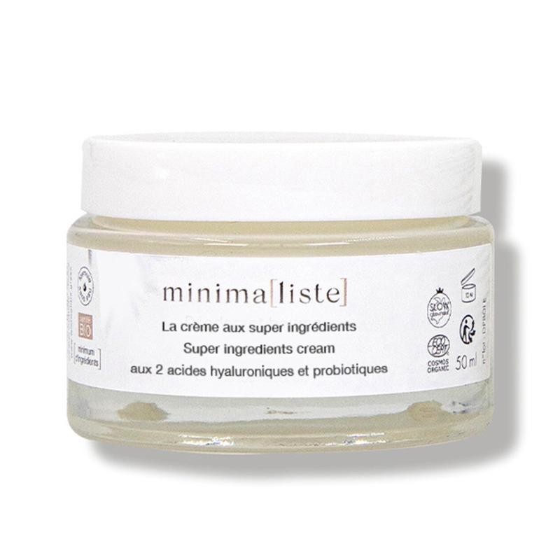 Crème hydratante bio anti-âge aux acides hyaluroniques et probiotiques