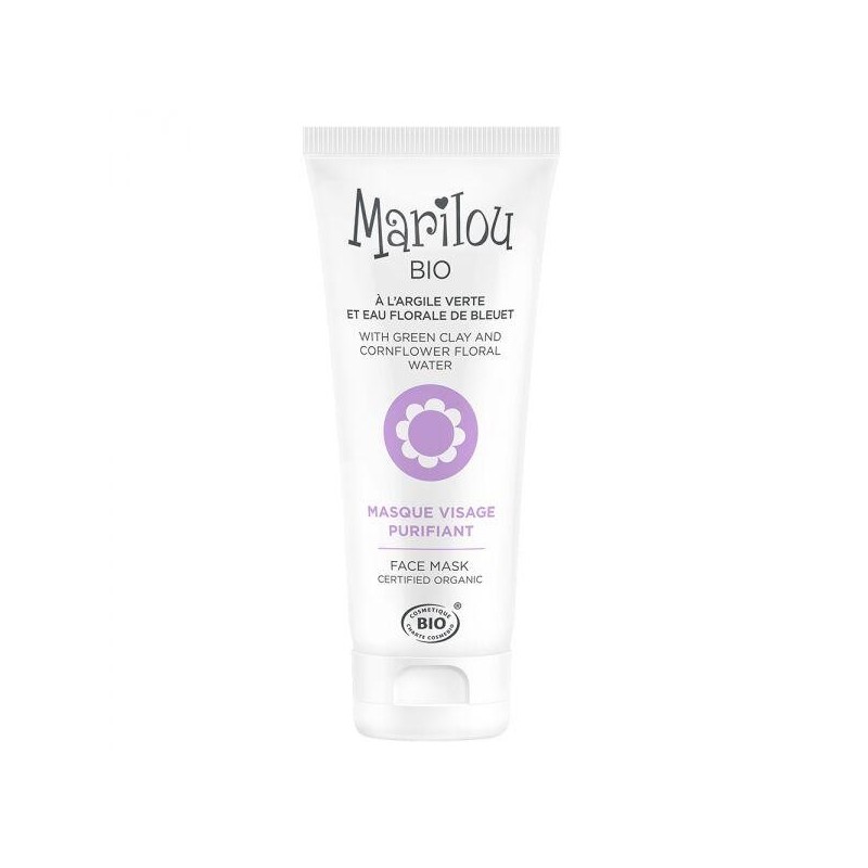 Masque purifiant Bio 75 ml Marilou Bio pour nettoyer et revitaliser la peau avec des ingrédients naturels et bio