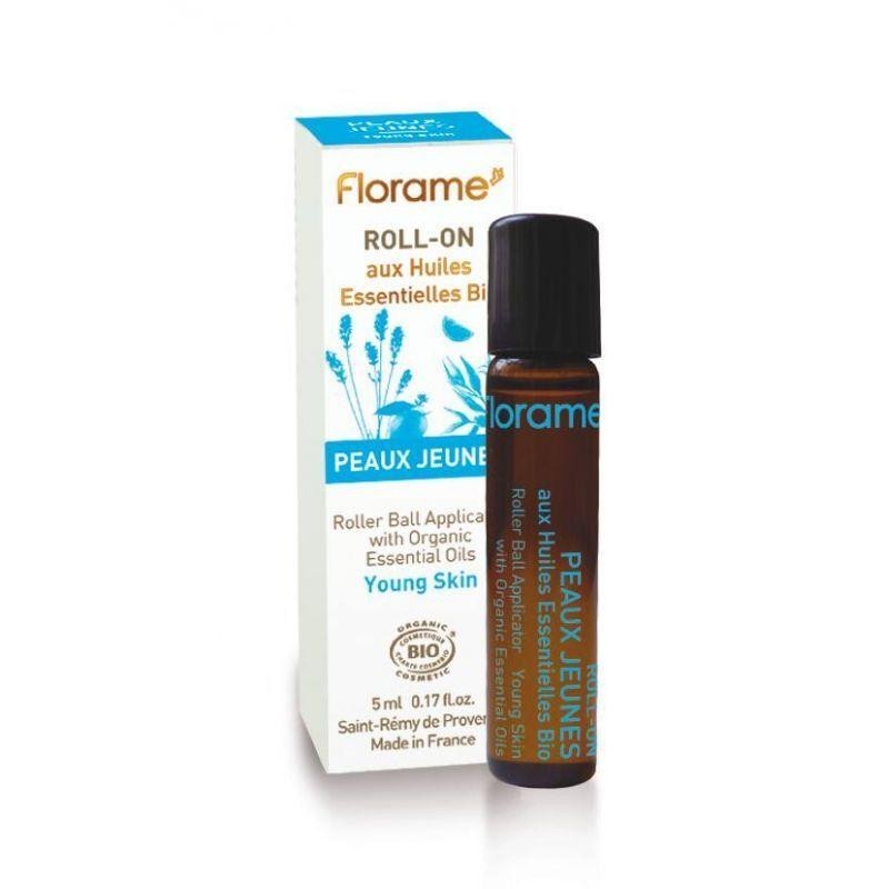 Roll-on Florame Peaux jeunes bio pour purifier les peaux à imperfections