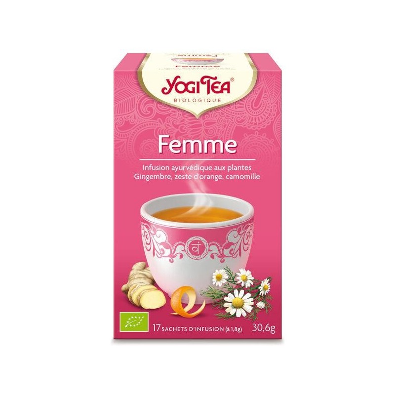 Infusion ayurvédique Femme Bio Yogi Tea pour bien-être et détente féminine