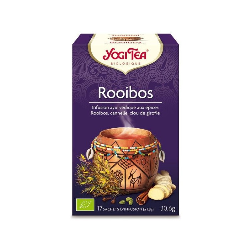 Infusion Rooibos Bio de Yogi Tea - thé rouge sans théine pour la détente