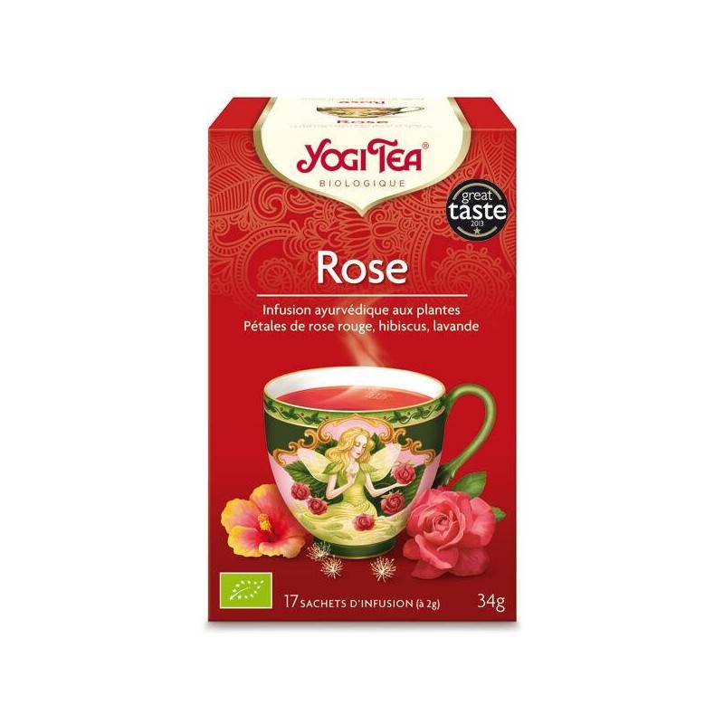 Infusion ayurvédique Rose bio Yogi Tea pour la détente et le bien-être