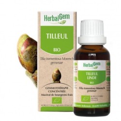 Flacon de macérat glycériné de bourgeons de tilleul bio HerbalGem pour favoriser le sommeil et la détente