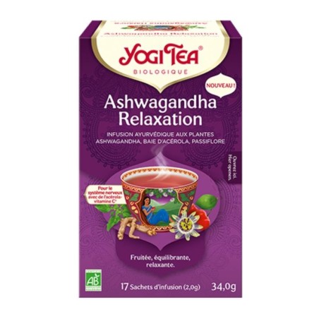 Infusion ayurvédique Ashwagandha Relaxation bio pour apaiser les tensions et favoriser le bien-être