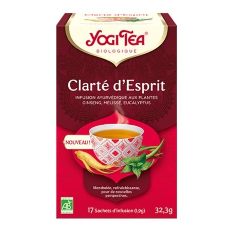Infusion Ayurvédique Clarté d'Esprit bio Yogi Tea pour la concentration et la clarté mentale