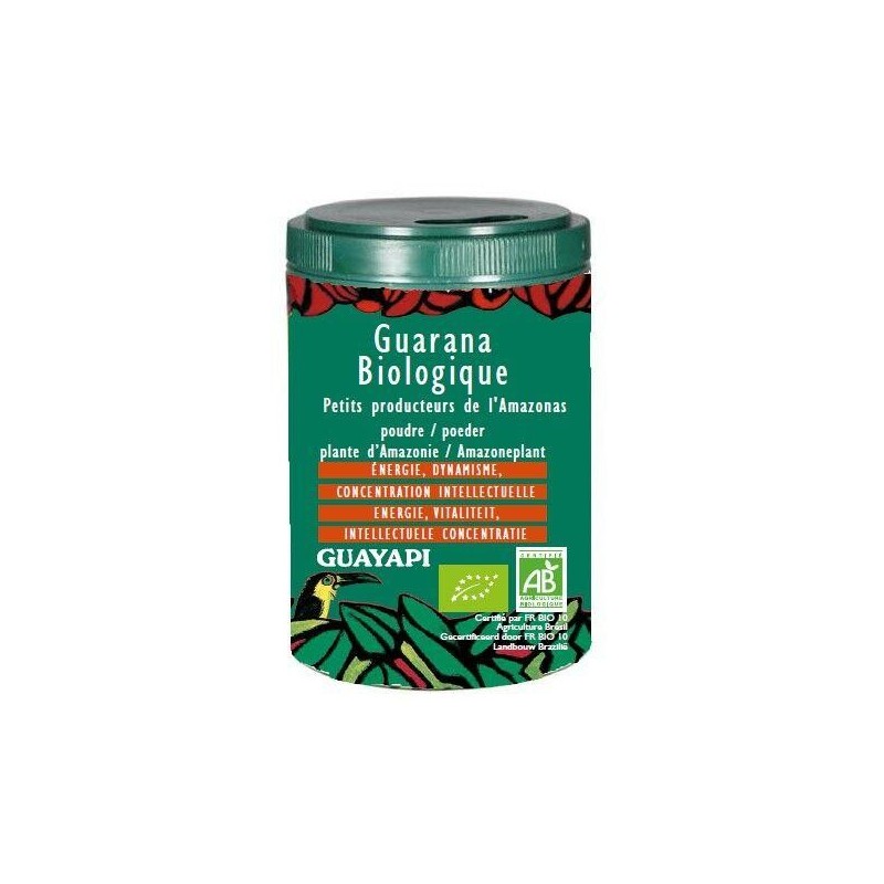 Guarana bio en poudre 375 ml pour énergie