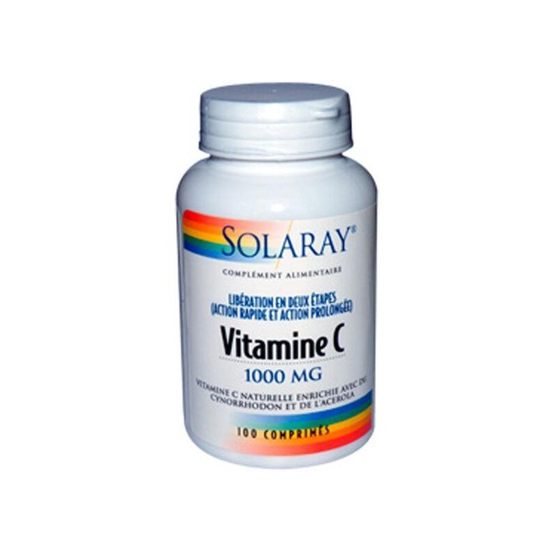 Vitamine C 1000 mg Solaray - Soutien immunitaire naturel et bien-être général
