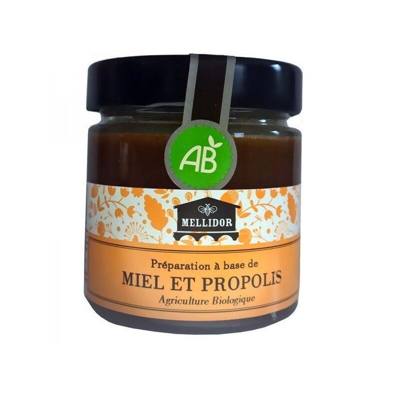 Mélange Miel bio et Propolis bio sans alcool - 220 g