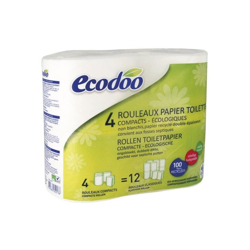 Papier toilette compact recyclé 4 rouleaux compacts