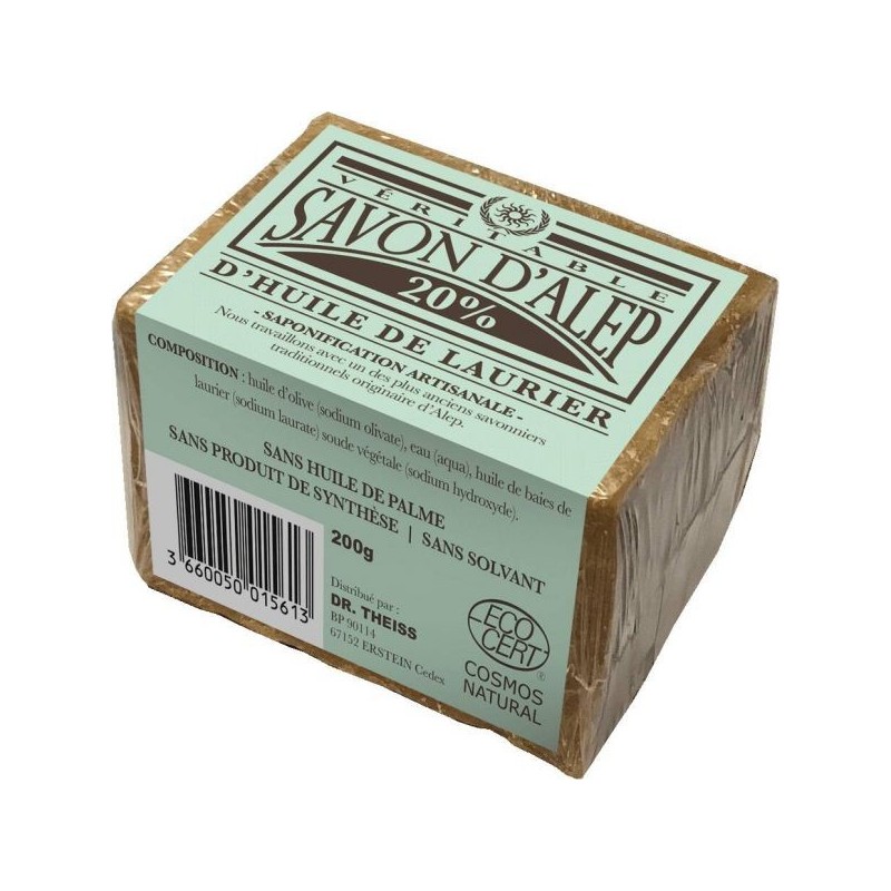 Savon d'Alep 20% Huile de Laurier Pain 200 g