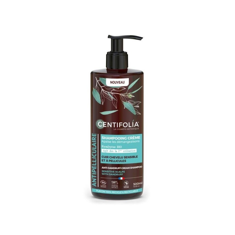 Shampoing crème anti pelliculaire cuir cheveux sensible