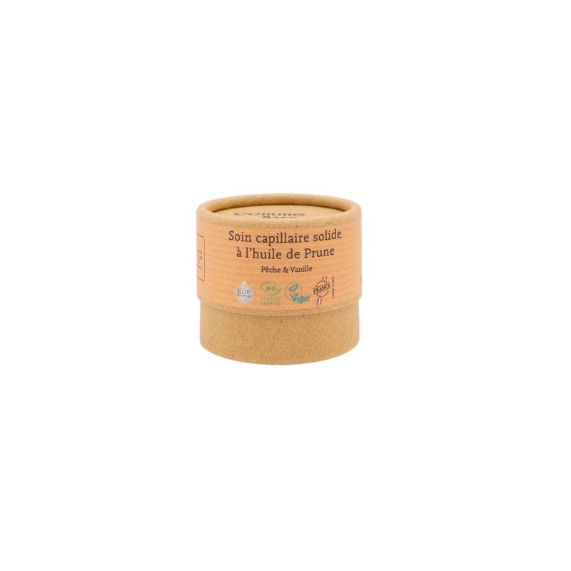 Soin capillaire solide à l'huile de Prune Pêche et Vanille