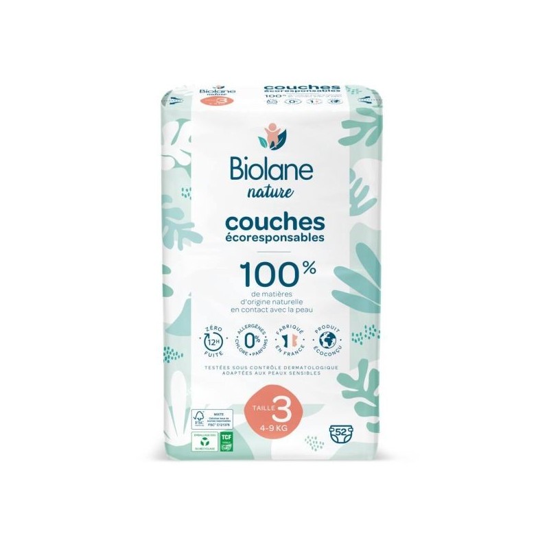 Taille 3 de 4 à 9 kg 52 couches