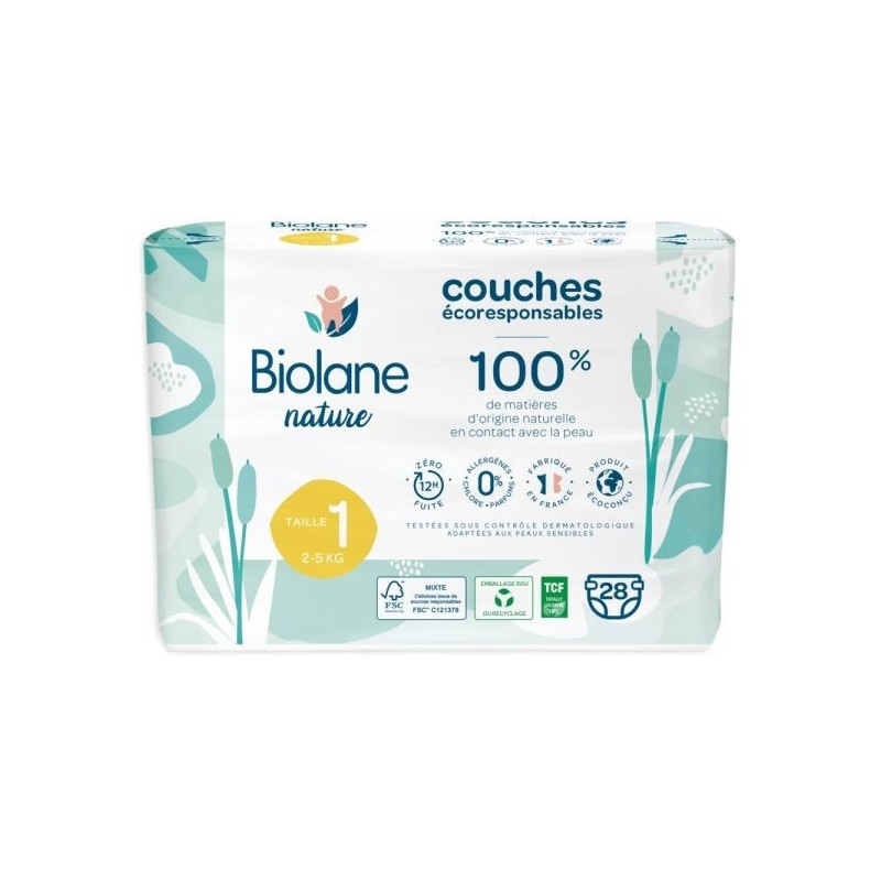 Taille 1 de 2 à 5 kg 28 couches